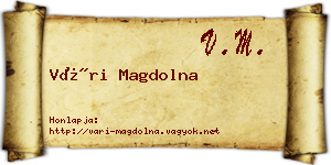 Vári Magdolna névjegykártya